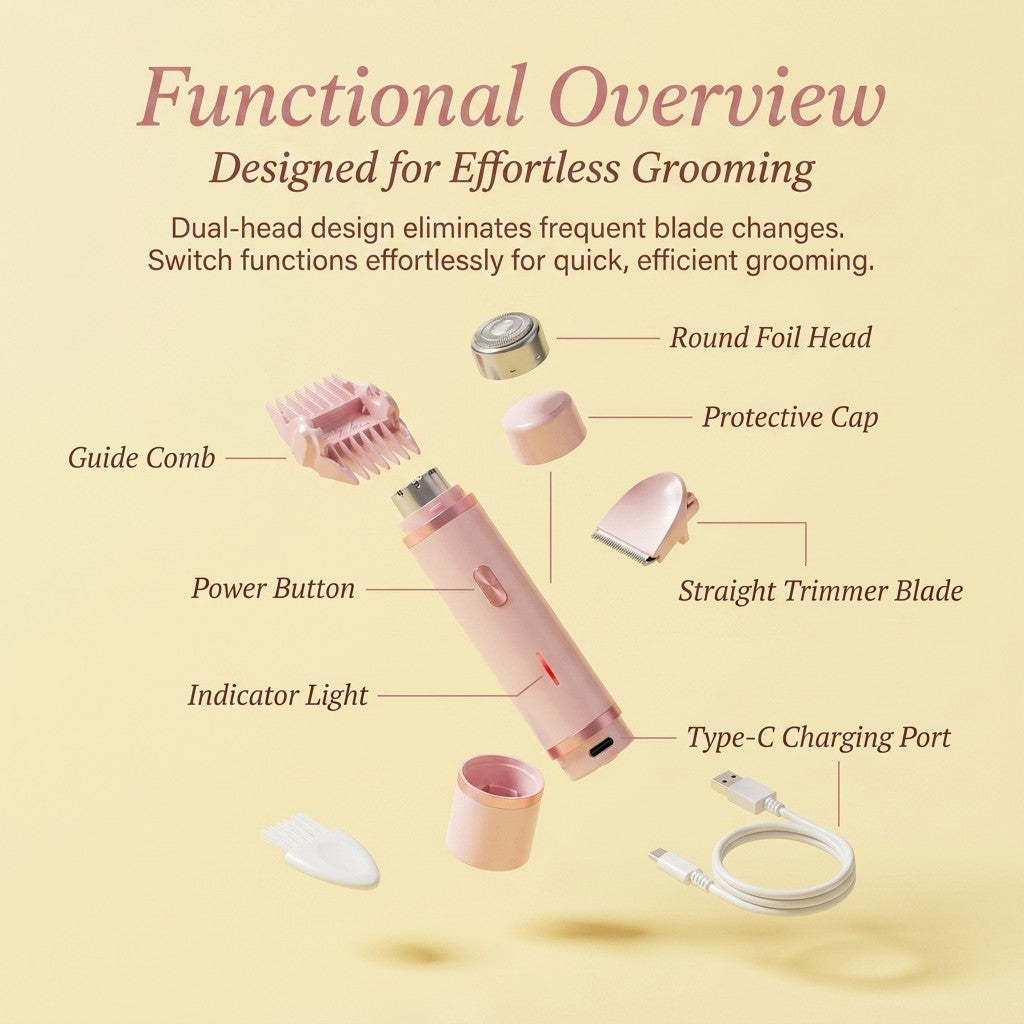 Dual-Head Electric Body Trimmer